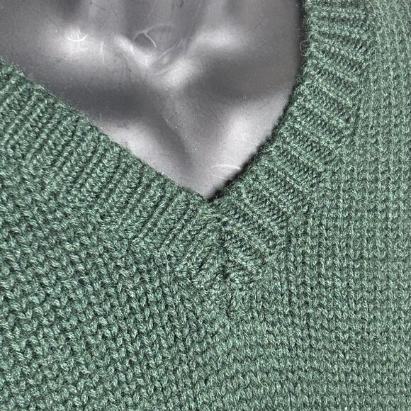 Abercrombie & Fitch Fair Isle Sweater Men's XL Green V-Neck Wool Y2K - Picture 4 of 7